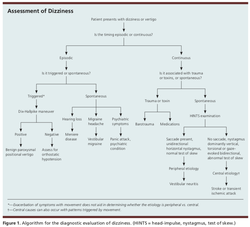 Assessment of dizziness