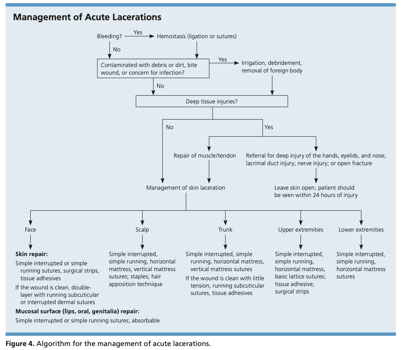 Management, Evaluation and Repair of Laceration